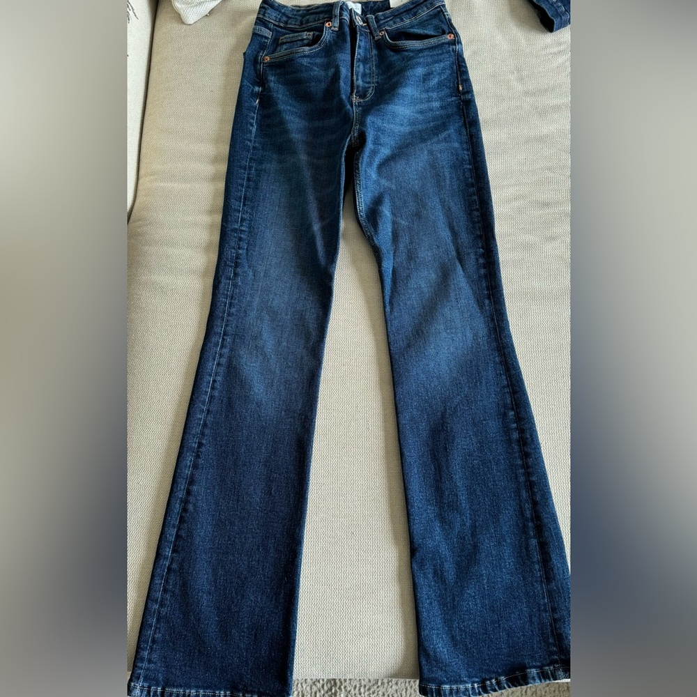 NWT High rise full length flare jeans